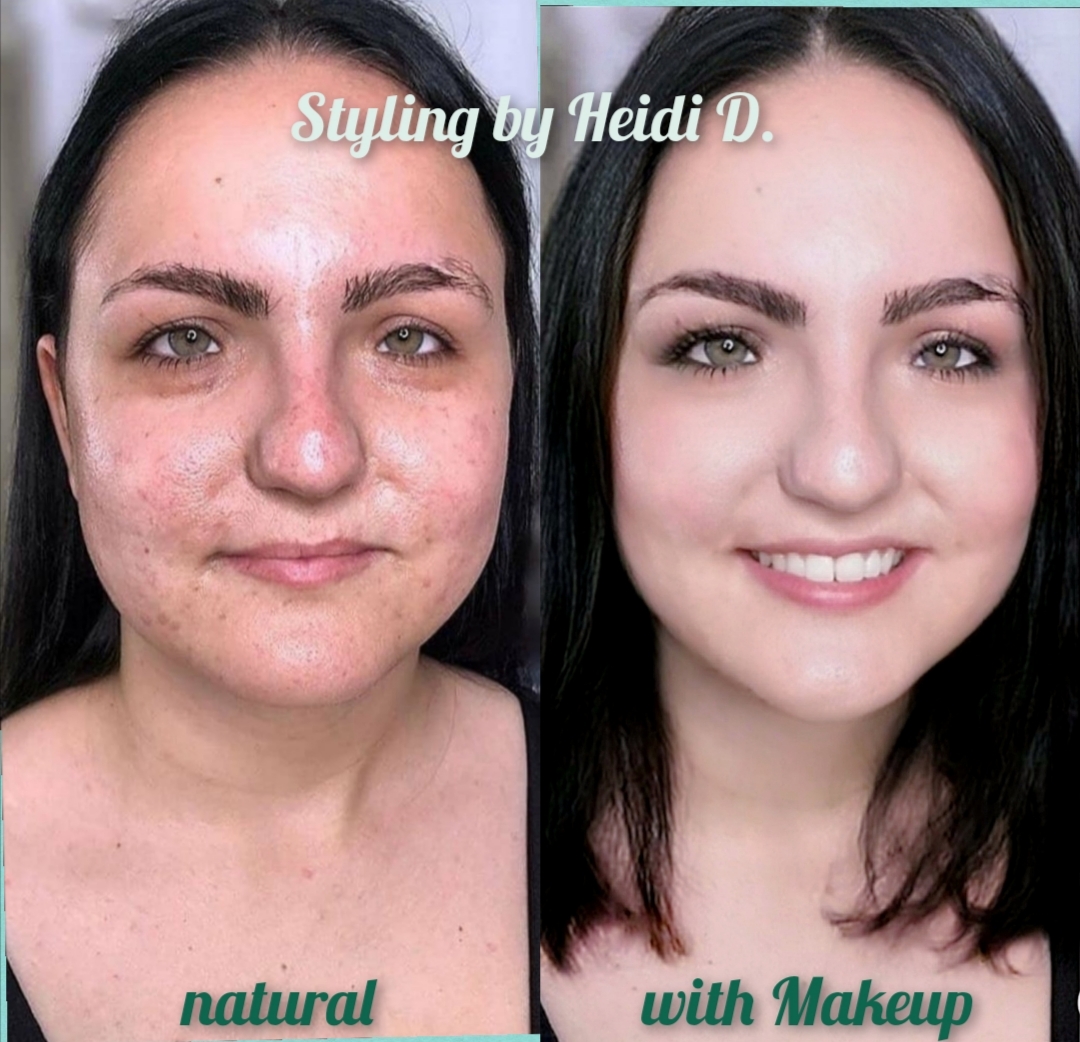 vorher/nachher, mit und ohne Makeup I Heidi Debbah, Maskenbildnerin & Visagistin
