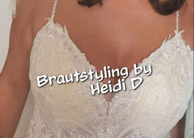 Brautstyling, lange Haare seitlich weggesteckt | Maskenbildnerin & Visagistin Heidi Debbah